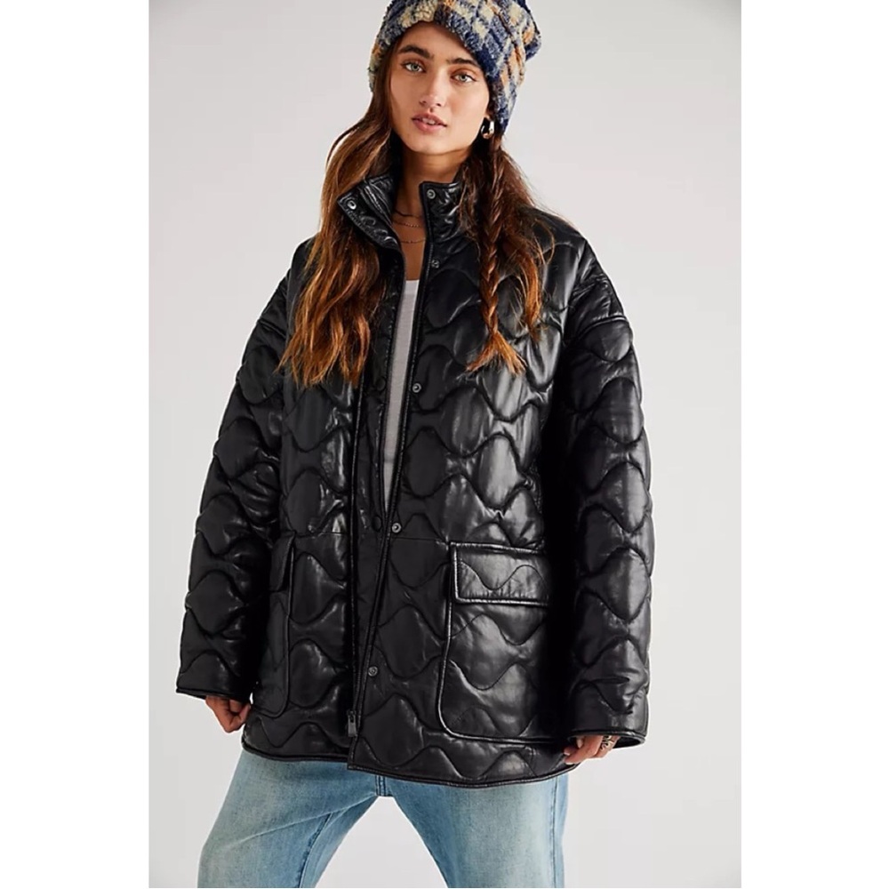 New w/ Tags LaMarque Faux Leather Quilted Jacket size XS/S.